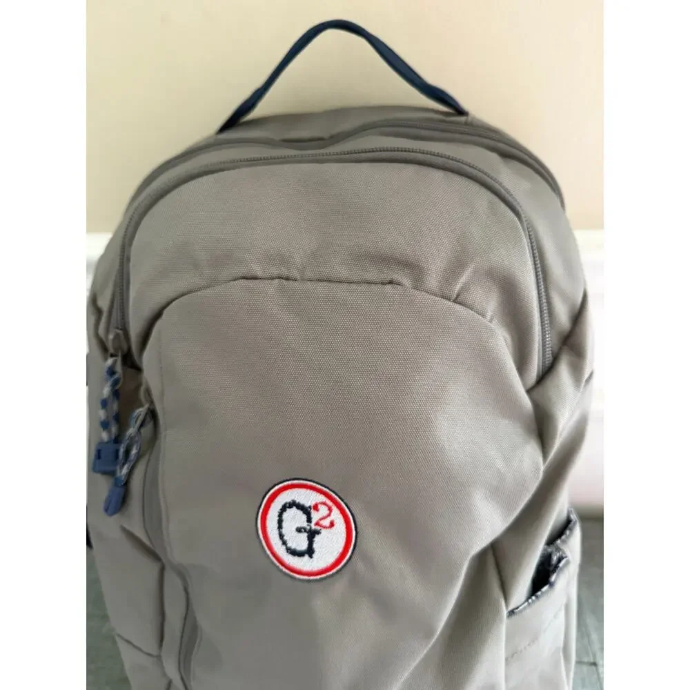 Swannies Golf Radcliff Backpack Gray Alloy and Blue with Company Logo